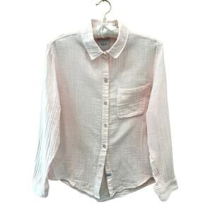 RAILS | Ellis Organic Cotton Gauze Button Front Shirt Blush Light Pink | Small